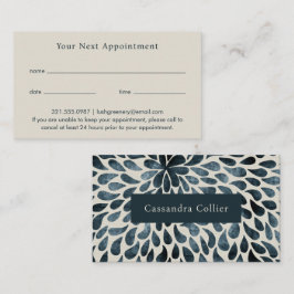 Elegante Navy Blue Abstract Modern Afsprakenkaartje