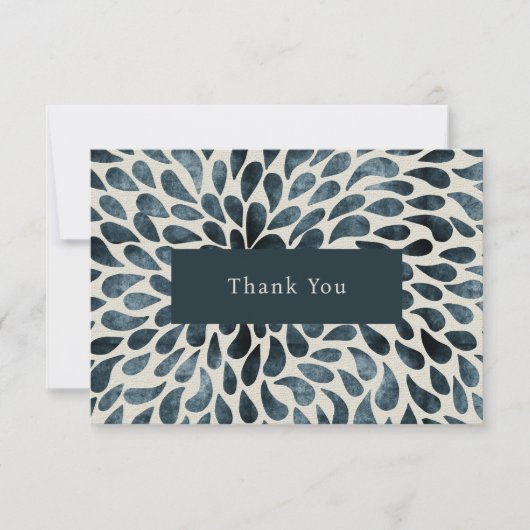 Elegante Navy Blue Abstract Modern Bedankkaart (Voorkant)