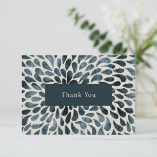 Elegante Navy Blue Abstract Modern Bedankkaart