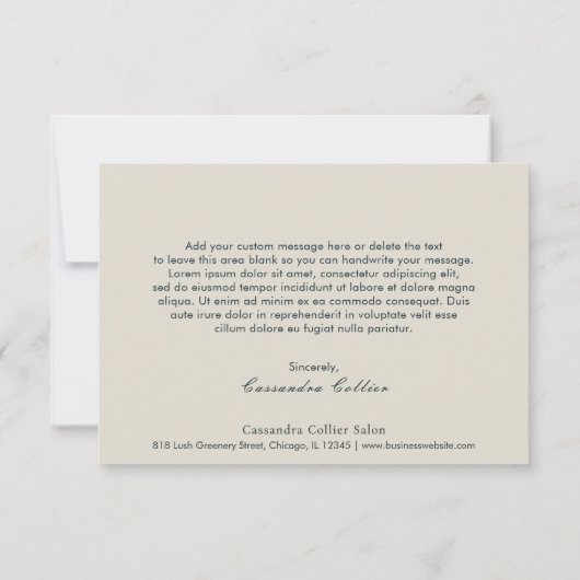 Elegante Navy Blue Abstract Modern Bedankkaart (Achterkant)