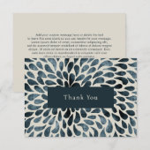 Elegante Navy Blue Abstract Modern Bedankkaart (Voorkant / Achterkant)