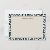 Elegante Navy Blue Abstract Modern Notitiekaartje (Voorkant)