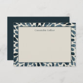 Elegante Navy Blue Abstract Modern Notitiekaartje (Voorkant / Achterkant)