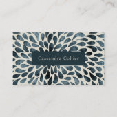 Elegante Navy Blue Abstract Modern Visitekaartje (Voorkant)