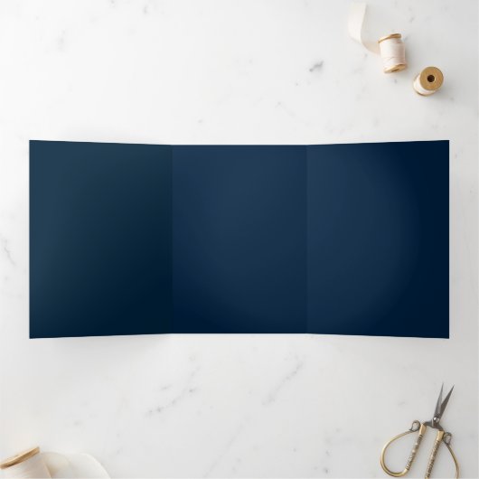 Elegante Navy Blue Birthday Kaart (Binnen)