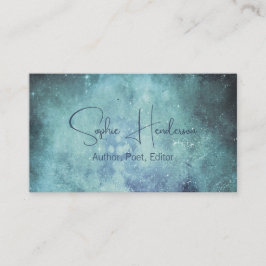 Elegante Navy Blue Blauwgroen Galaxy Auteur Schrij Visitekaartje
