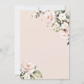 Elegante Navy Blue & Blush Roos Flowers Wedding Kaart (Achterkant)