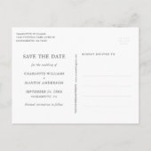 Elegante Navy Blue Blush Roze Huwelijk Save The Da Aankondigingskaart (Achterkant)