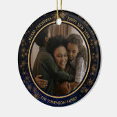 Elegante Navy Blue Christmas 2-zijdig Ornament (Links)