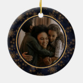 Elegante Navy Blue Christmas 2-zijdig Ornament (Achterkant)