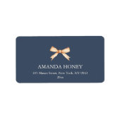 Elegante Navy Blue Christmas Adres Label (Voorkant)