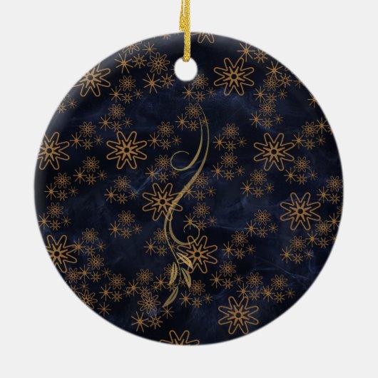 Elegante Navy Blue Christmas Photo Ornament (Achterkant)