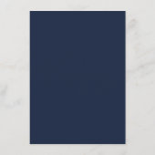 Elegante Navy Blue Crest Botanische Monogram Huwel Menu (Achterkant)