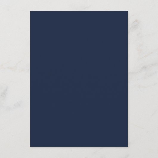 Elegante Navy Blue Crest Botanische Monogram Huwel Menu (Achterkant)