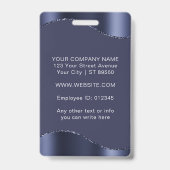 Elegante Navy Blue Custom Medewerker Fotobedrijf Badge (Achterkant)