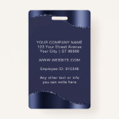 Elegante Navy Blue Custom Medewerker Fotobedrijf Badge (Achterkant)