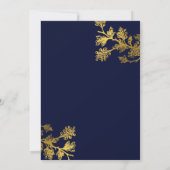 Elegante Navy Blue en Gold bruiloft uitnodiging (Achterkant)