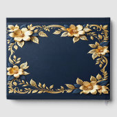 Elegante Navy Blue en Gold metallic Classic Gastenboek (Achterkant)