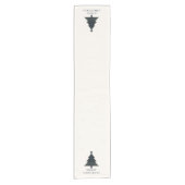 Elegante Navy Blue en Green Plaid kerstboom Korte Tafelloper (Voorkant)