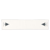 Elegante Navy Blue en Green Plaid kerstboom Korte Tafelloper (Horizontaal)