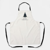 Elegante Navy Blue en Green Plaid kerstboom Schort (Voorkant)