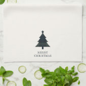 Elegante Navy Blue en Green Plaid kerstboom Theedoek (Gevouwen)