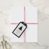 Elegante Navy Blue en Green Plaid Kerstmis Cadeaulabel (Met Touw)