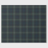 Elegante Navy Blue en Green Plaid Kerstmis Cadeaupapier (Vlak)