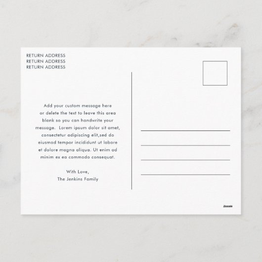 Elegante Navy Blue en Green Plaid Kerstmis Feestdagenkaart (Achterkant)