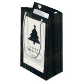 Elegante Navy Blue en Green Plaid Kerstmis Klein Cadeauzakje