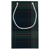 Elegante Navy Blue en Green Plaid Kerstmis Klein Cadeauzakje (Achterkant)