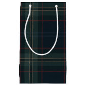 Elegante Navy Blue en Green Plaid Kerstmis Klein Cadeauzakje (Voorkant)