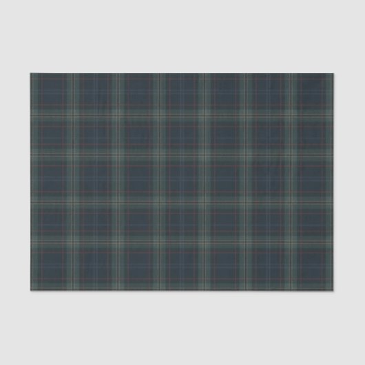 Elegante Navy Blue en Green Plaid Kerstmis Tissuepapier (Voorkant)