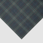 Elegante Navy Blue en Green Plaid Kerstmis Tissuepapier (Detail)