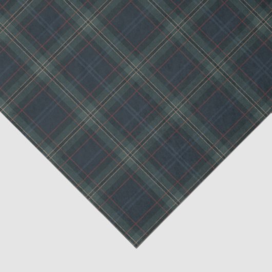 Elegante Navy Blue en Green Plaid Kerstmis Tissuepapier (Detail)