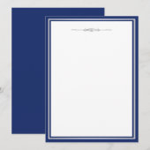 Elegante Navy Blue en Silver Invitation Sjabloon Kaart (Voorkant / Achterkant)