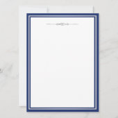 Elegante Navy Blue en Silver Invitation Sjabloon Kaart (Voorkant)