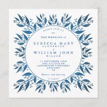 Elegante Navy Blue faux folie groen bruiloft