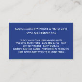 Elegante Navy Blue Faux Glitter Drips Online Store Visitekaartje (Achterkant)