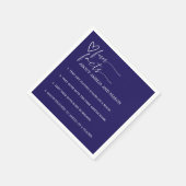 Elegante Navy Blue Feiten Bruiloft Servet (Hoek)