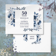 Elegante Navy Blue Floral 50ste bruiloft Jubileum