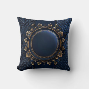 Elegante Navy Blue Floral Tufted Kussen