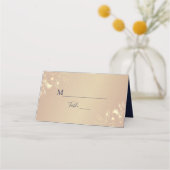 Elegante Navy Blue Floral Wedding Place Card Plaatskaartje (Voorkant)