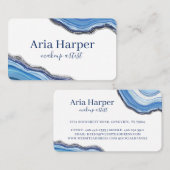 Elegante Navy & Blue Geode Gold Glitter Agaat Visitekaartje (Voorkant / Achterkant)