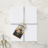 Elegante Navy Blue & Gold 10e verjaardag Cadeaulabel (Met Touw)