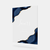 Elegante Navy Blue Gold Agaat bruiloft gunsten Acryl Bord (Hoek)