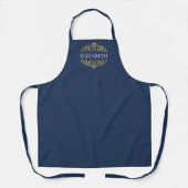 Elegante Navy Blue Gold All-Over Print Schort (Voorkant)