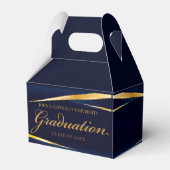 Elegante Navy Blue Gold formele afstudeerfeest Bedankdoosjes (Voorkant Zijde)