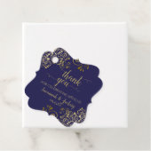 Elegante Navy Blue & Gold Frilly bruiloft Dank u Bedankjes Labels (In situ)