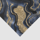Elegante Navy Blue & Gold Glitter Agaat Verjaardag Tissuepapier (Detail)